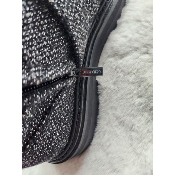 NWOB Jimmy Choo Cora Marl Embellished Glistening Tweed Combat Boots Sz EU 36 - Picture 9 of 13